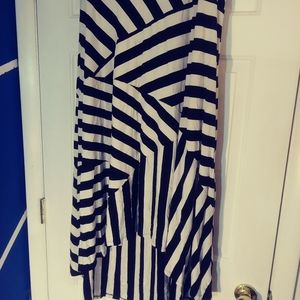 Black and white High low skirt